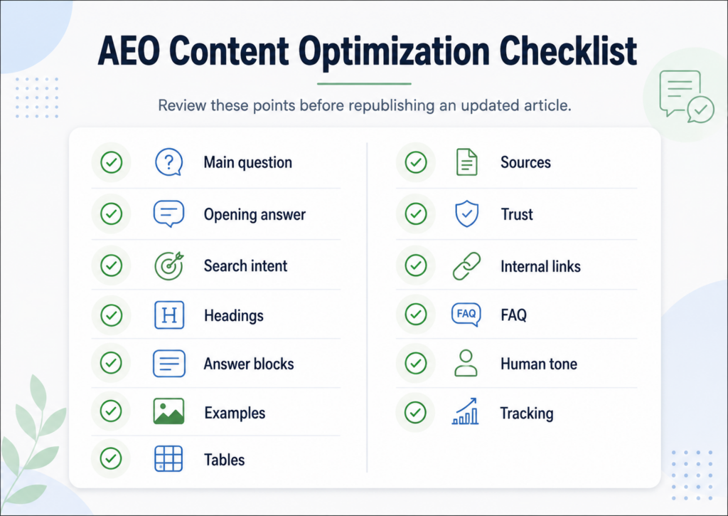 AEO optimization Checklist