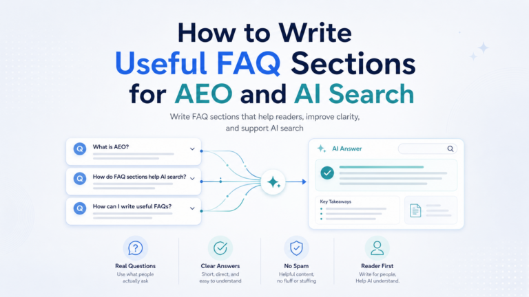 write useful faq sections for AEO and ai search